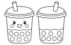 Molde de té de burbujas para colorear