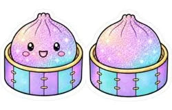 Dumpling brillante en canasta a color
