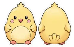Pollito kawaii amarillo