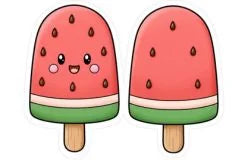 Paleta de sandía kawaii