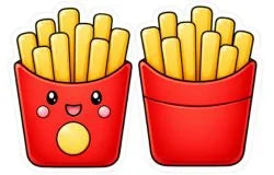Papas fritas kawaii a color